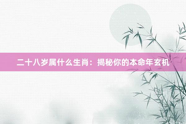 二十八岁属什么生肖：揭秘你的本命年玄机